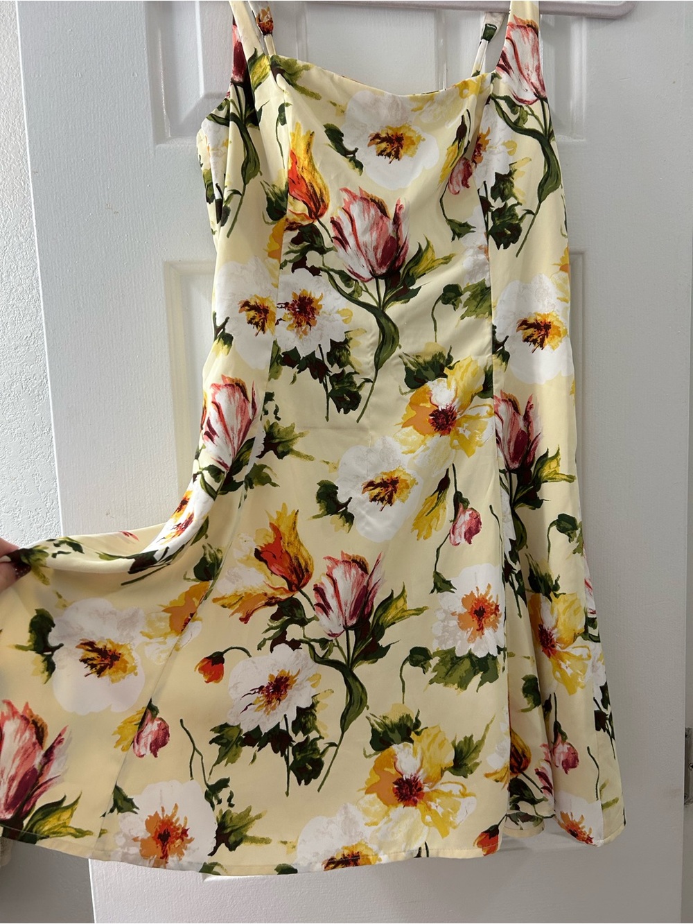 Abercrombie & Fitch Pale Yellow Floral Slip Dress